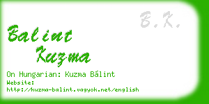 balint kuzma business card